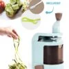 Qitch & Quisine Premium Spiraalsnijder + Borstel & Dunschiller – 4-in-1 Multifunctionele Groentensnijder – Groentenpasta/Groentenspaghetti Spiralizer – Vegetarische/Veganistische/Paleo/Low-Carb Recepten & Dieet