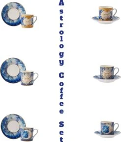 Karaca - Astrologisch Coffee Cup Set Voor 6 - Romantische Koffieliefhebbers - Espresso Mokken Set - Espresso Mok - Turkse Koffie - Valentijn Cadeau - Gift Box -Merkloos Winkel 1022x1200