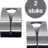 Merkloos 2 Stuks RVS Handdoekhouders - Handdoek Klem - Handdoek Haak