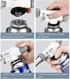 Gift Land® Crème-Brûlée Gasbrander -barbecue Starter - Soldeerbrander + 4 Butaan Gasflesjes - Voordeelverpakking -Merkloos Winkel 1073x1200 3