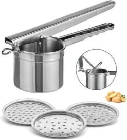 Haushalt 14073 - Aardappelpers - Puree - RVS - 3 Losse Schijven -Merkloos Winkel 1086x1200 3