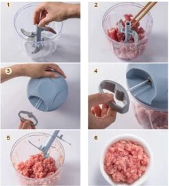 Doogo® Groentesnijder Met Trekkoord – Hakmolen – 900 ML – Groentehakker – Kruidenmolen – Uiensnijder – Blauw -Merkloos Winkel 1088x1200 6