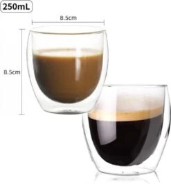 Dubbelwandige Glazen - 250 Ml - 4 Stuks - Koffieglazen - Theeglas - Cappuccino Glazen - Latte Macchiato Glazen -Merkloos Winkel 1110x1200 2