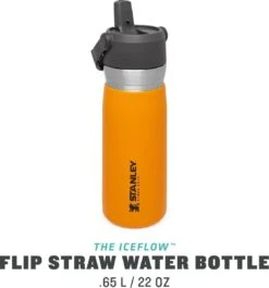 Stanley The IceFlow™ Flip Straw Water Bottle 0,65L - Thermosfles - Saffron -Merkloos Winkel 1120x1200