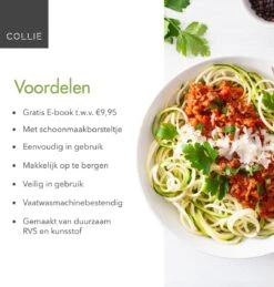 COLLIE Spiraalsnijder - Inclusief Recepten E-book & Schoonmaakborsteltje - Spirelli - Spiralizer - Courgettesnijder -Merkloos Winkel 1145x1200 2