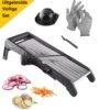 Mandoline - Vlijmscherp - Keukensnijder – Groentesnijder – Incl. Anti Snij Handschoenen En Snij Hulp - Qwality