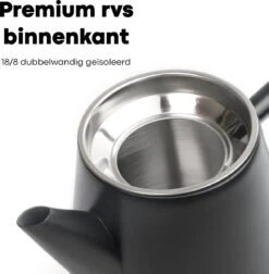 Vatten® - Premium RVS Theepot - Incl. RVS Theefilter - 1L - Zwart - Dubbelwandig -Merkloos Winkel 1175x1200 1