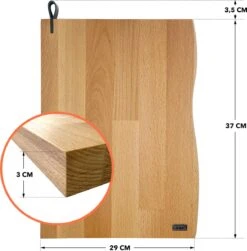 Industrial Living Snijplank Hout - Hakblok Met Lederen Lus Houder- Massief Beukenhout- Groot Formaat-3CM Dik -Merkloos Winkel 1180x1200 4