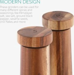 Navaris Zout En Pepermolen Set - Handmatige Molen Met Instelbaar Keramisch Maalwerk - Navulbaar En Duurzaam - Gemaakt Van Acaciahout -Merkloos Winkel 1184x1200 10
