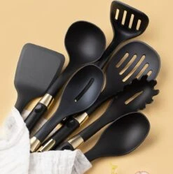 Levabe Zwart Gouden Keukengerei Set Met Houder 7 Delig - Hittebestendig - BPA Vrij - Koken - Nylon - Stainnless Steel - Keuken Gerei -Merkloos Winkel 1192x1200 11