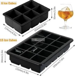 Buxibo - Luxe IJsblokvormen - Set Van 4 - Ice Cube Tray - 6 IJsblokken – IJsblokjes Vorm Met Deksel - Siliconen - Zwart -Merkloos Winkel 1192x1200 13