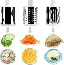 Groentesnijder - Rasp & Kaasrasp - Multifunctioneel - Keukensnijder - Vaatwasser Bestendig - Inclusief 3 Opzetstukken -wit/groen -Merkloos Winkel 1194x1200 12