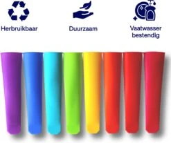 Siliconen IJslolly Vormpjes (12 Stuks) - IJsvormpjes - XL - Extra Kleuren - IJs Maken - Vaatwasser Bestendig - BPA Vrij - Met Receptkaart -Merkloos Winkel 1200x1005 5