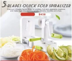 Merkloos Premiumful ® - Multifunctionele Spiraalsnijder Met Zuignap - Inclusief 5 Verschillende Snijbladen - Opvouwbaar - BPA Vrij -Merkloos Winkel 1200x1008 2