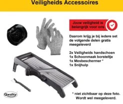 Mandoline - Vlijmscherp - Keukensnijder – Groentesnijder – Incl. Anti Snij Handschoenen En Snij Hulp - Qwality -Merkloos Winkel 1200x1016