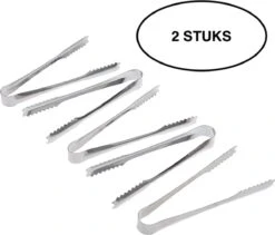 Buffettang - Barbecue Tang - Roestvrij Stalen Tang - Keuken Tools - IJsblokjes Tang - Suikerklontjes Tang - Bartender Tools - 2 Stuks