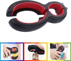 Multifunctionele Opener - 6-in-1 Keuken Hulp - Ouderen Opener - Fles Opener - Bier Opener - Pot Opener - Zak Opener - Veiligheidszegels Verwijderen - Doppen Losdraaien - Allesopener - Zwart/Rood -Merkloos Winkel 1200x1033 7