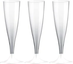 Santex Champagneglazen Kunststof 140 Ml Met Witte Voet - Set 50x Stuks