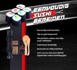 Summit Products Sushi Bazooka Kit- Sushi Maker Set- Sushi Kit- All In One Sushi Set- Inclusief Online Bereidingsgids- Zwart -Merkloos Winkel 1200x1088 7
