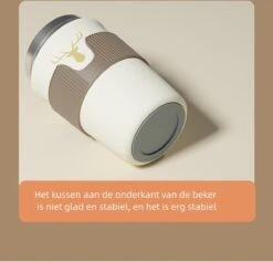 Floraweg Cup - Drinkbeker To GO- Lekvrij Dubbelwandig ,RVS 316, Thermosbeker Koffiebeker- Koffie En Thee - 400ml Waarschuw En Koud Drankje- Grijs -Merkloos Winkel 1200x1152