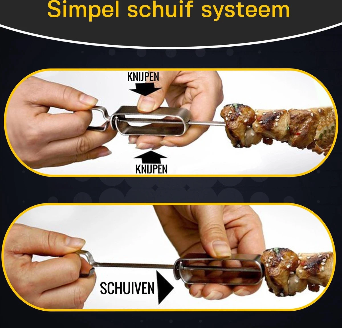 Ferodelli Kebab Spiezen - Bbq Spiezen - Set Van 6 - Barbeque Accesoires - Premium 8 Ferodelli Kebab Spiezen - Bbq Spiezen - Set Van 6 - Barbeque Accesoires - Premium - Afbeelding 6