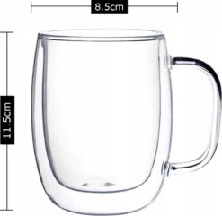 Luxe Latte Macchiato Glazen Met Oor - Dubbelwandige Koffieglazen - Cappuccino Glazen - 400 ML - 2x -Merkloos Winkel 1200x1172 10