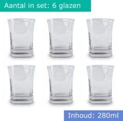Luxe Drinkglazen - Waterglazen - Waterglas - Limonadeglazen - Sapglazen - 280 ML - Set Van 6 -Merkloos Winkel 1200x1176 16