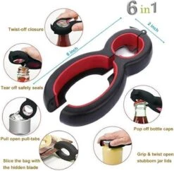 LOUZIR 6 In 1 Blikopener- Flesopener- Potopener- Deksel Opener- Gereedschap Om Doppen Van Flessen En Potten Te Verwijderen -Merkloos Winkel 1200x1178 15