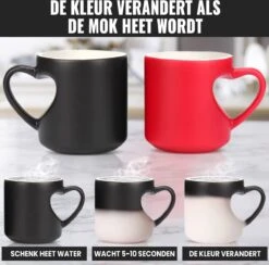 Malinsi Hart Mok - Hitte Kleur Veranderende Glazen - Zwart 330ml - Liefde Mokken - Koffie En Thee Beker - Theeglazen - Koffiebeker - Koffiemok - Hartjes Koffiekopjes - Cadeau Voor Man & Vrouw -Merkloos Winkel 1200x1186 1
