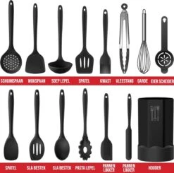 Strex Keukengerei Set Met Houder 15 Delig - Hittebestendig / BPA Vrij / Siliconen - Keuken Gerei -Merkloos Winkel 1200x1191 14