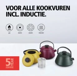 BRABANTIA T-TIME Donkergroene Theepot - Gietijzer - 0,7 L - Inclusief Zeefje -Merkloos Winkel 1200x1194 5