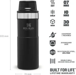 Stanley Trigger-Action Travel Mug 0.47L - Thermosfles - Matt Black -Merkloos Winkel 1200x1195