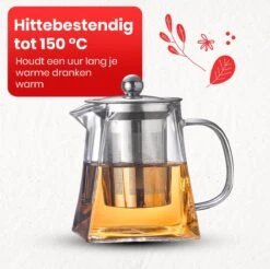 Procidi® Glazen Theepot Met Filter - Theekan Met Infuser - Dubbelwandig Borosilicaat Glas - Thee Thermoskan - Koffiekan 950 ML - Teapot -Merkloos Winkel 1200x1197 15