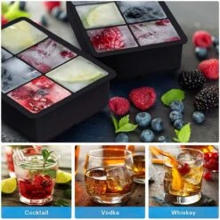 Buxibo - Luxe IJsblokvormen - Set Van 4 - Ice Cube Tray - 6 IJsblokken – IJsblokjes Vorm Met Deksel - Siliconen - Zwart -Merkloos Winkel 1200x1198 51