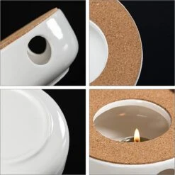 ConBlom Keramische Theepot, Warmer, Theewarmer, Koffiewarmer, Stoofje, Met Kurk-stoofje, Theepot Basis, Theefornuis, Melkwarmer Voor Thuis, Café, Theemelk (zonder Kaars En Theepot) -Merkloos Winkel 1200x1199 3