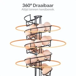 Goliving Eierrek - Eierhouder - Eiermand - Eieren Bewaren - Draaibaar - Ruimtebesparend - RVS - Zwart -Merkloos Winkel 1200x1200 1091