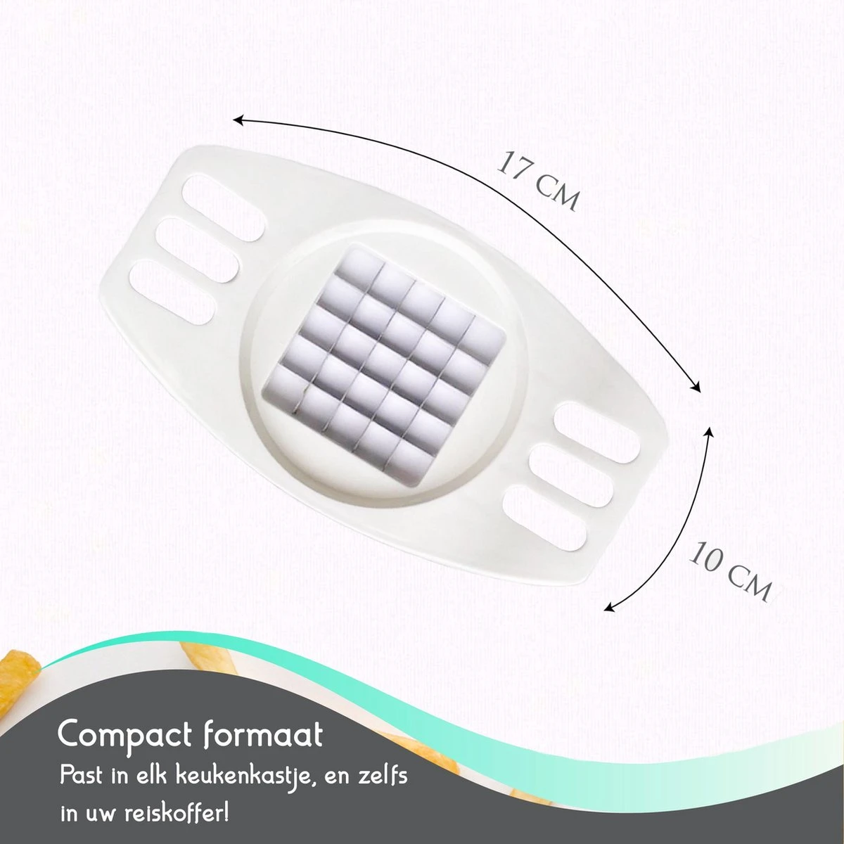 TEN Frietsnijder + EBook Kookboek - Patatsnijder Met RVS Messen - Fritessnijder - Groentesnijder En Uiensnijder - Verse Friet Airfryer Wit 7 TEN Frietsnijder + EBook Kookboek - Patatsnijder Met RVS Messen - Fritessnijder - Groentesnijder En Uiensnijder - Verse Friet Airfryer Wit - Afbeelding 5