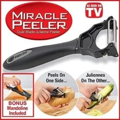 2in1 Miracle Peeler - Zwart - Kunststof - Dunschiller + Julienne Snijder - Bekend Van TV- Complete Set -Merkloos Winkel 1200x1200 1327