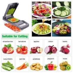 Merkloos Groentesnijder | Multifunctionele Groentesnijder | Handmatige Groentesnijder | Snijder | Vegetable Cutter | Fruit Snijder | Mandoline | Snijmachine | Keukengerei | Kookgerei -Merkloos Winkel 1200x1200 1350