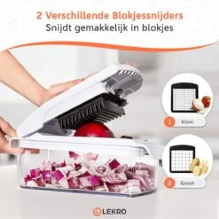 Lekro Multifunctionele Groentesnijder Met Glazen Ovenschaal - Mandoline - Uiensnijder - Frietsnijder - Groentensnijder- Anti-slip Mat - Glas & RSV - 12-delig -Merkloos Winkel 1200x1200 1352