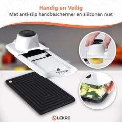 Lekro Multifunctionele Groentesnijder Met Glazen Ovenschaal - Mandoline - Uiensnijder - Frietsnijder - Groentensnijder- Anti-slip Mat - Glas & RSV - 12-delig -Merkloos Winkel 1200x1200 1355