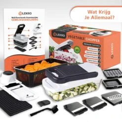 Lekro Multifunctionele Groentesnijder Met Glazen Ovenschaal - Mandoline - Uiensnijder - Frietsnijder - Groentensnijder- Anti-slip Mat - Glas & RSV - 12-delig -Merkloos Winkel 1200x1200 1357