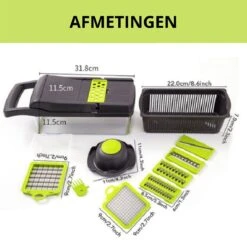 W&Z® Multifunctionele Groentesnijder - Mandoline -Fritessnijder - Keukensnijder - Groentehakker - 16 Delig -Merkloos Winkel 1200x1200 1407