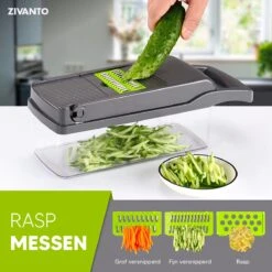 Groentesnijder - Mandoline, Keukensnijder & Uiensnijder - Multifunctioneel Groente Snijder - Spiraalsnijder - Frietsnijder - Rasp - BPA Vrij & Anti-slip - Inclusief Handleiding - 15 Delig Van Zivanto -Merkloos Winkel 1200x1200 1445