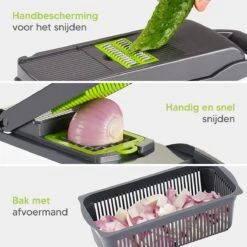 Groentesnijder - Mandoline, Keukensnijder & Uiensnijder - Multifunctioneel Groente Snijder - Spiraalsnijder - Frietsnijder - Rasp - BPA Vrij & Anti-slip - Inclusief Handleiding - 15 Delig Van Zivanto -Merkloos Winkel 1200x1200 1447