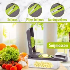 Gastro & Co® 8-Delige Mandoline - Multifunctionele Groentesnijder Inclusief Eiwitscheider & Schoonmaakborstel - Groente & Fruit Snijder - Julienne Keukensnijder - Keuken Snijmachine - Fruitsnijder - Uiensnijder - Patatsnijder - Frietsnijder -Merkloos Winkel 1200x1200 1481
