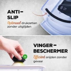 Estus QuickSlicer Mandoline Keukensnijder - Groentesnijder - Uiensnijder - Spiraalsnijder - Roestvrij Staal - Vingerbeschermer - 6 Opzetstukken -Merkloos Winkel 1200x1200 1490