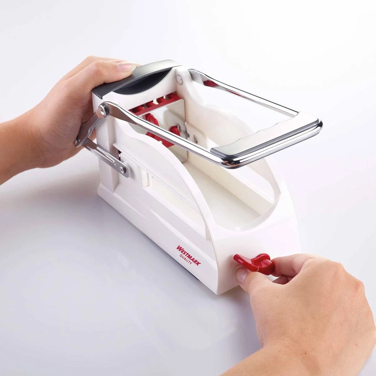 Westmark Sturdy Frietsnijder - Met Drie Messen - Wit 6 Westmark Sturdy Frietsnijder - Met Drie Messen - Wit - Afbeelding 4