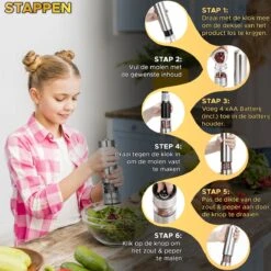 Toivo Kitchen Elektrische Zout En Pepermolen 2 Stuks - Incl. 8 AA Batterijen - Zilver - Verstelbare Maalgraad - Keukengerei - Kruidenmolen - Peper- En Zoutstel -Merkloos Winkel 1200x1200 1917