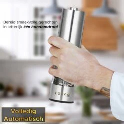 Toivo Kitchen Elektrische Zout En Pepermolen 2 Stuks - Incl. 8 AA Batterijen - Zilver - Verstelbare Maalgraad - Keukengerei - Kruidenmolen - Peper- En Zoutstel -Merkloos Winkel 1200x1200 1919